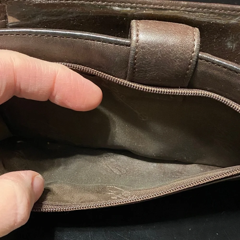 Fossil vintage brown Leather checkbook Wallet